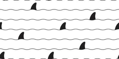 Shark fin Seamless pattern vector dolphin whale fish scarf isolated whale ocean sea repeat wallpaper tile background cartoon doodle illustration