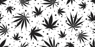 Marijuana weed seamless pattern vector cannabis leaf repeat wallpaper scarf isolated tile background