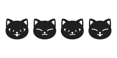 cat vector head kitten black icon logo cartoon character doodle illustration