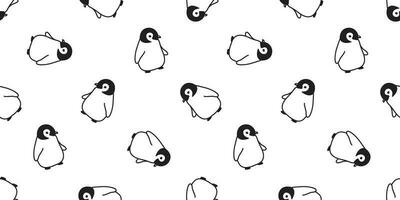 penguin Seamless pattern vector cartoon fish salmon bird tile background repeat wallpaper scarf isolated illustration