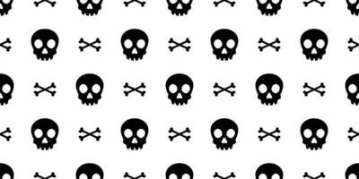 Skull Crossbones seamless pattern Halloween vector pirate bone ghost scarf isolated tile background repeat wallpaper cartoon illustration doodle