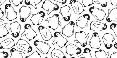 pingüino sin costura modelo vector dibujos animados pájaro repetir fondo de pantalla loseta antecedentes bufanda aislado ilustración garabatear