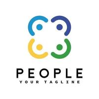 People Care Logo With Plus Symbol vector