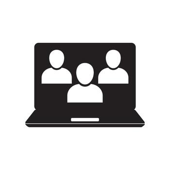 Technical support icon. Computer service. Gears screen laptop. Isolated vector illustration in flat style.