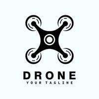 Drone logo,minimalist flying drone logo with perspective view from below, flat design logo template, vector illustration