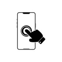 The click on the screen mobile phone icon. Element of touch screen technology icon. Premium quality graphic design icon. Signs and symbols collection icon for websites vector