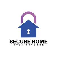 Home security logo design, home protector logo vector template.