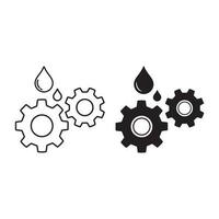 Oil and gear line and glyph icon. Automobile liquid vector illustration isolated on white. Auto lubricant outline style design, designed for web and app. Eps 10.