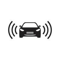 Smart car icon in black simple design on an isolated background. EPS 10 vector. vector