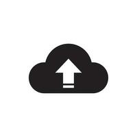 Backup Upload Icon Isolated on Black and White Vector Graphic