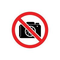 No photographing sign icon, vector illustration. Flat design style