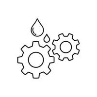 Oil and gear thin line icon. Automobile liquid vector illustration isolated on white. Auto lubricant outline style design, designed for web and app. Eps 10