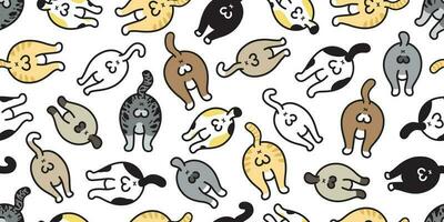 cat seamless pattern vector kitten calico butt pet breed scarf isolated repeat wallpaper tile background