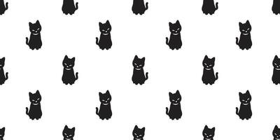 cat seamless pattern vector kitten calico pet scarf isolated repeat wallpaper tile background black