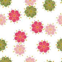 Abstract ethnic bud flower seamless pattern. Stylized floral botanical wallpaper. vector