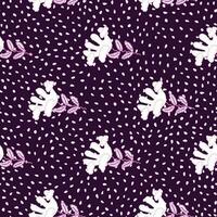 Cute unusual flower and cloud seamless pattern. Simple stylized flowers background. vector