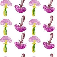 Seamless pattern with psychedelic mushrooms. Magical fly agaric wallpaper. vector