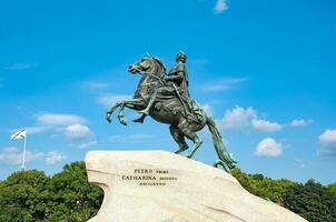 St. Petersburg, Russia - August 16 , 2022 Monument Bronze Horseman photo