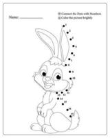 Cute Animals Dot To Dot Pages for Kids, Coloring pages for Kids vector