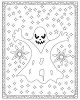 Halloween Coloring Pages for kids, Halloween Ghost Coloring pages for kids, Halloween illustration, Halloween Vector, Black and white vector