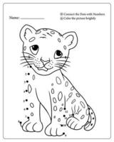 Cute Animals Dot To Dot Pages for Kids, Coloring pages for Kids vector