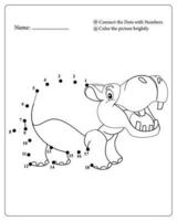 Cute Animals Dot To Dot Pages for Kids, Coloring pages for Kids vector