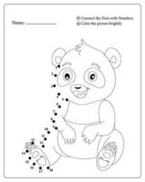 Cute Animals Dot To Dot Pages for Kids, Coloring pages for Kids vector