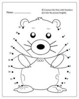 Cute Animals Dot To Dot Pages for Kids, Coloring pages for Kids vector