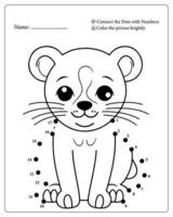 Cute Animals Dot To Dot Pages for Kids, Coloring pages for Kids vector