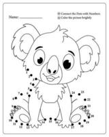 Cute Animals Dot To Dot Pages for Kids, Coloring pages for Kids vector