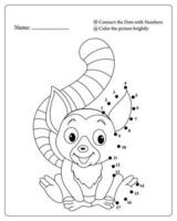 Cute Animals Dot To Dot Pages for Kids, Coloring pages for Kids vector