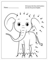 Cute Animals Dot To Dot Pages for Kids, Coloring pages for Kids vector