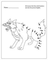 Cute Animals Dot To Dot Pages for Kids, Coloring pages for Kids vector