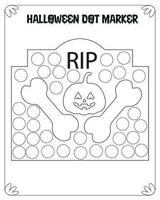 Dot Marker Hallloween Coloring Pages For Kids. Dot Marker for Kids. Halloween Coloring Pages. Halloween Dot Marker for Kids vector