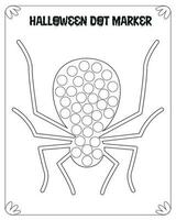 Dot Marker Hallloween Coloring Pages For Kids. Dot Marker for Kids. Halloween Coloring Pages. Halloween Dot Marker for Kids vector