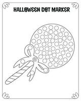 Dot Marker Hallloween Coloring Pages For Kids. Dot Marker for Kids. Halloween Coloring Pages. Halloween Dot Marker for Kids vector