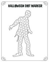 Dot Marker Hallloween Coloring Pages For Kids. Dot Marker for Kids. Halloween Coloring Pages. Halloween Dot Marker for Kids vector