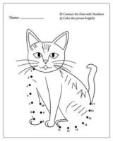 Cute Animals Dot To Dot Pages for Kids, Coloring pages for Kids vector