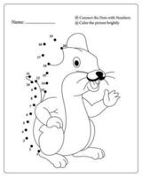 Cute Animals Dot To Dot Pages for Kids, Coloring pages for Kids vector