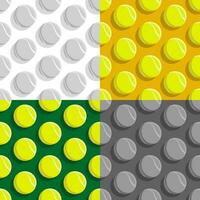 set of seamless patterns with tennis balls. Team sports, active lifestyle. Ornament for decoration and printing on fabric. Design element. Vector