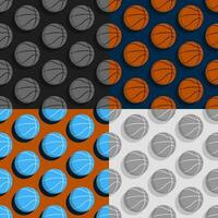 set of seamless patterns with basketball balls. Team sports, active lifestyle. Ornament for decoration and printing on fabric. Design element. Vector