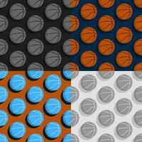 set of seamless patterns with basketball balls. Team sports, active lifestyle. Ornament for decoration and printing on fabric. Design element. Vector