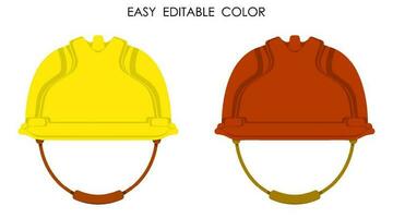 construction helmet icon in flat style. Protective uniform of worker in hazardous production. Labor Day May 1st. Color vector