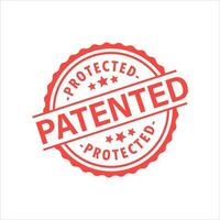 Patented Protected Seal Intellectual Property Protected Stamp Isolated Vector