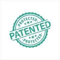 Patented Protected Seal Intellectual Property Protected Stamp Isolated Vector