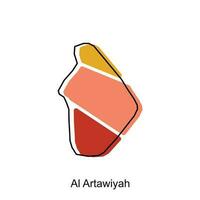 map of Al Artawiyah colorful modern vector design template, national borders and important cities illustration