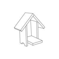 Wooden House line simple icon illustration design template, vector symbol, sign, outline illustration.