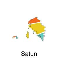 Satun Map. vector map of Thailand design template with outline graphic sketch style isolated on white background