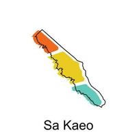 vector map of Sa Kaeo modern outline, High detailed vector  illustration vector Design Template, suitable for your company