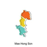 vector map of Mae Hong Son modern outline, High detailed vector  illustration vector Design Template, suitable for your company